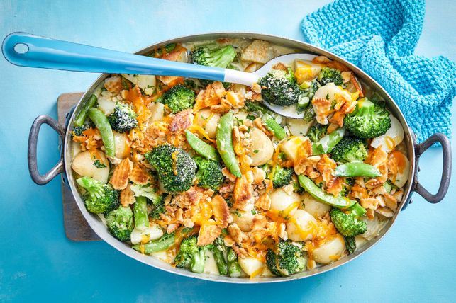 Crispy creamy vegetarian casserole