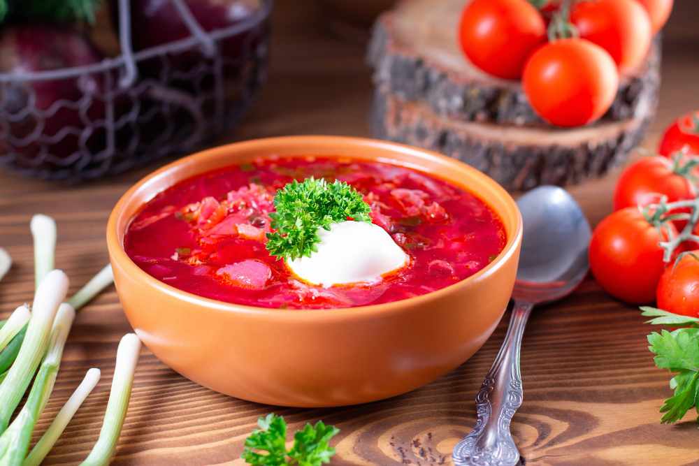 Russian Veg Borscht Soup or Red Soup